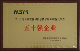 我公司榮膺2018年省軟件和信息技術(shù)服務(wù)綜合競(jìng)爭(zhēng)力50強(qiáng)企業(yè)